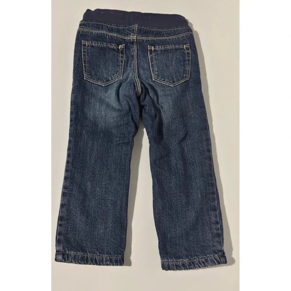 Size 4T - Old Navy Kids Relaxed Fit Pull On Jeans Dark Wash Denim Elastic Waist
